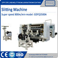 Slitting machine for film soft packing material